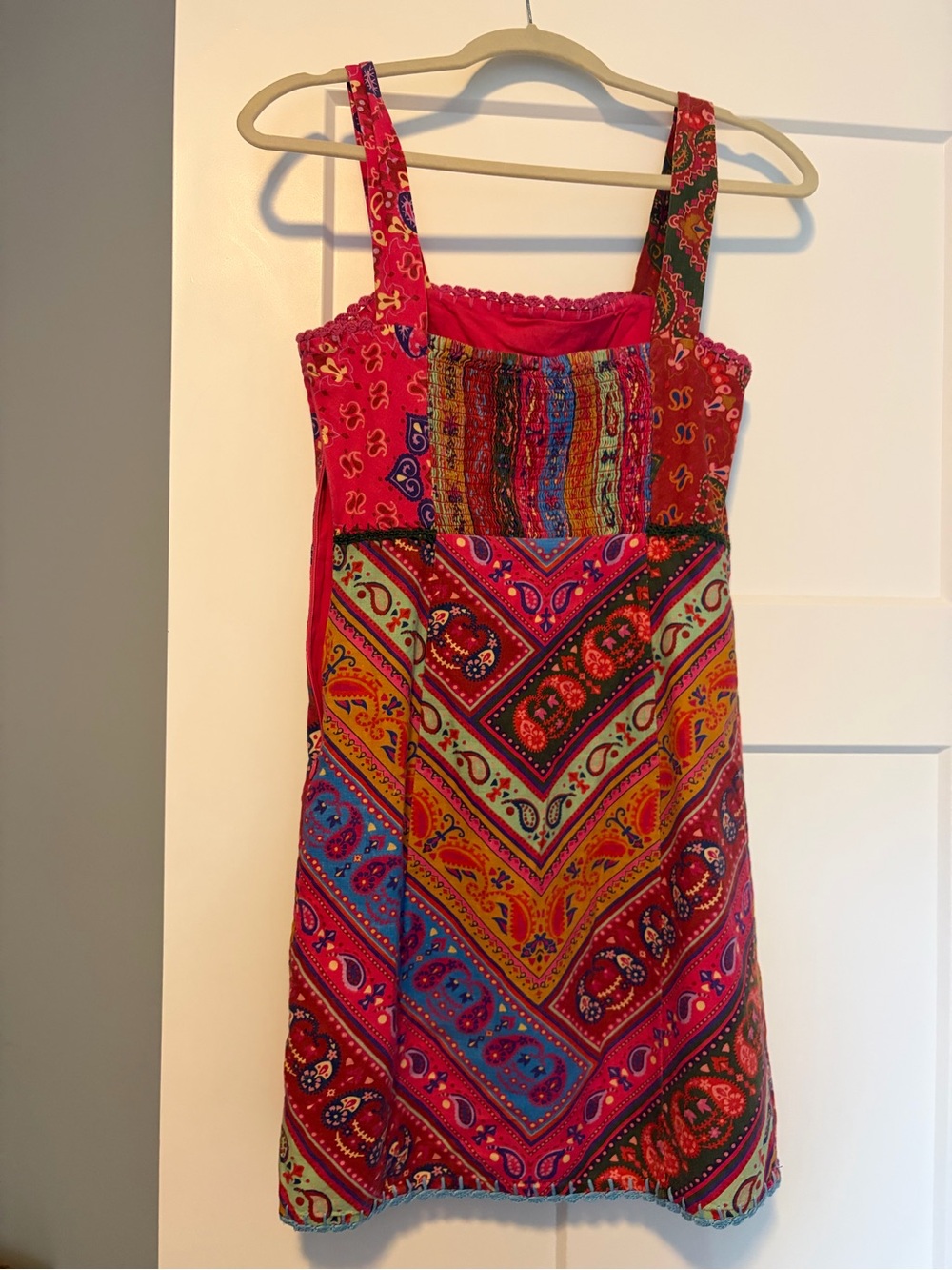 FARM Rio Red Multicolor Patchwork Mini Dress - Picture 2 of 2